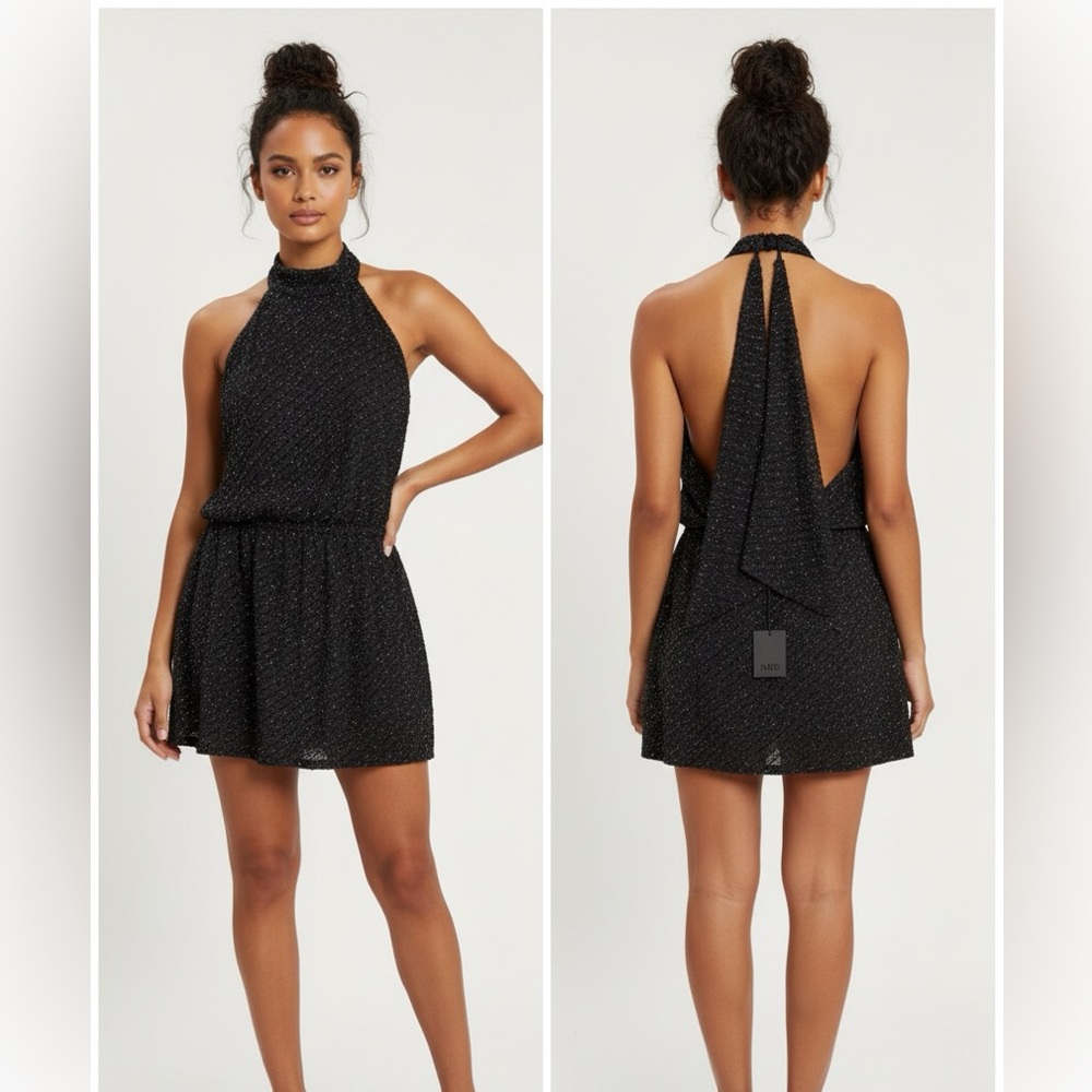 NBD Black Halter Mini Dress